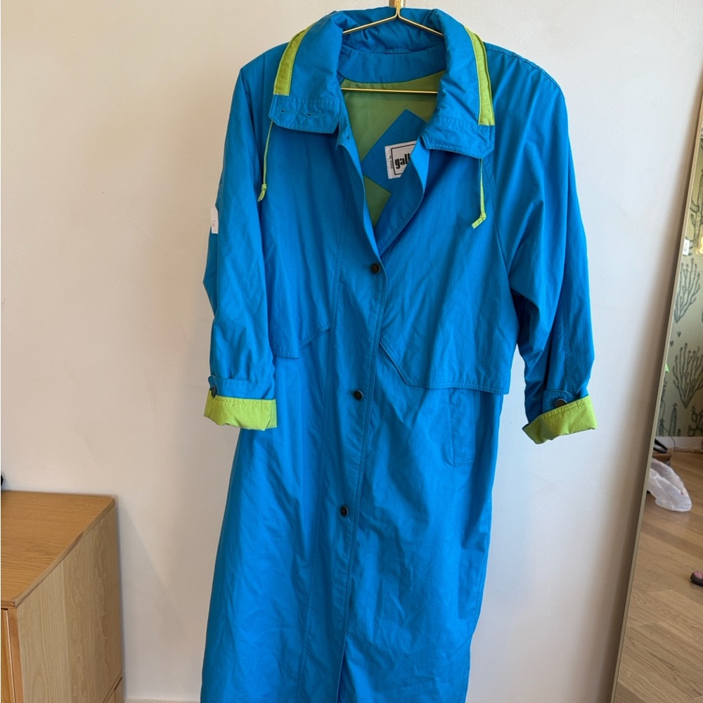 Vintage 90’s Gallery Brand Blue and Green Long Coat